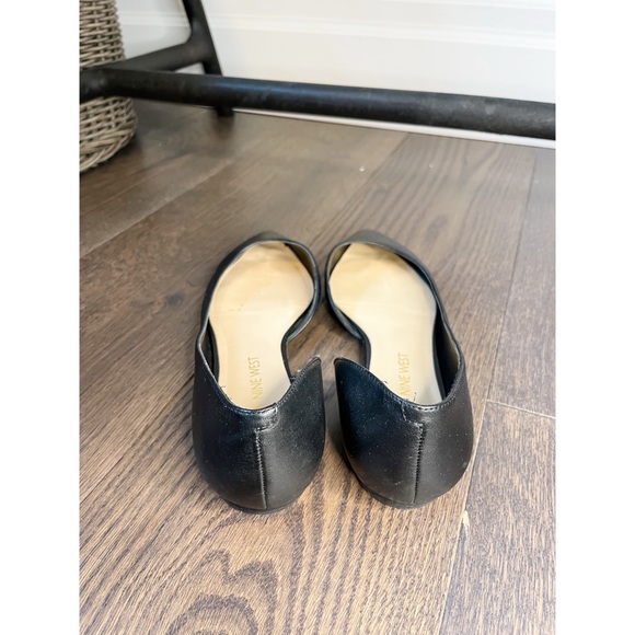 Nine West Black Leather Flats, Size 10M - Picture 2 of 4